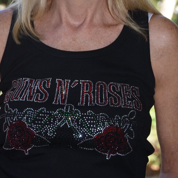 Guns N Roses   Rhinestone  bling sleeveless tank top  XS,S,M,L,XL,XXL,… - Picture 6 of 9